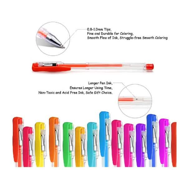 100-Pack Colored Gel Pens Set – Art & Journaling Pens