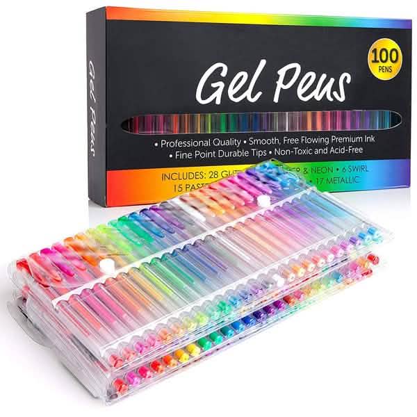 100-Pack Colored Gel Pens Set – Art & Journaling Pens