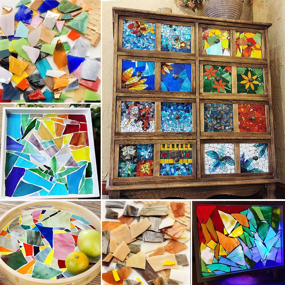 Stained Glass Mosaic Tile Set | 20 Color Options | Art Supplies
