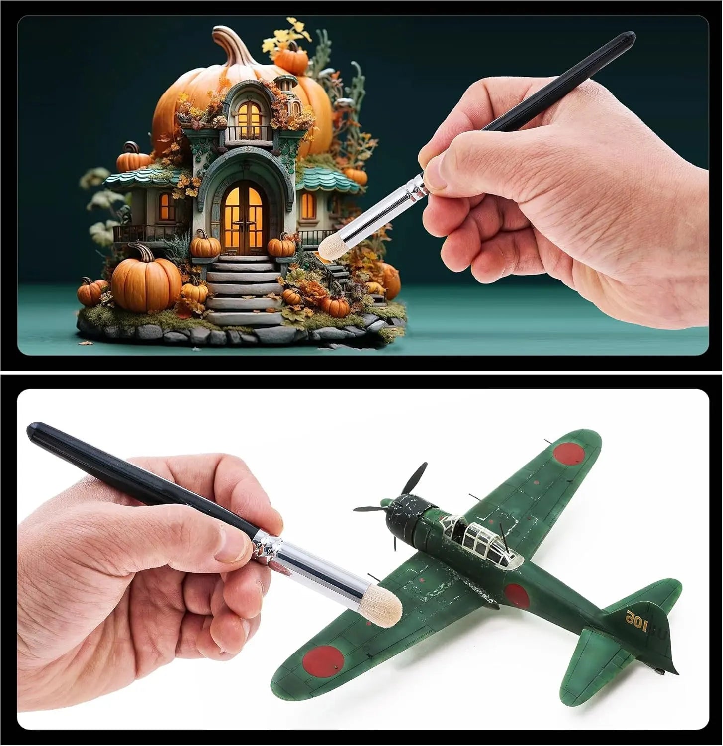 3-Piece Hobby Miniature Paint Brush Kit for Detail Work