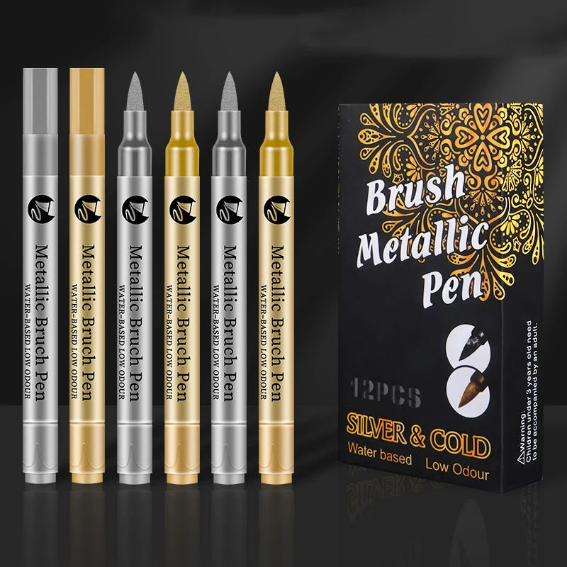 Gold & Silver Paint Marker Pens – 2 to 12 Pack
