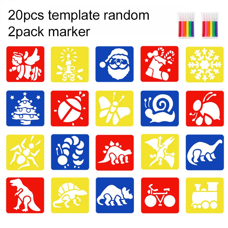 Painting Templates Set – 10 or 20 Piece Stencil Kit for Art