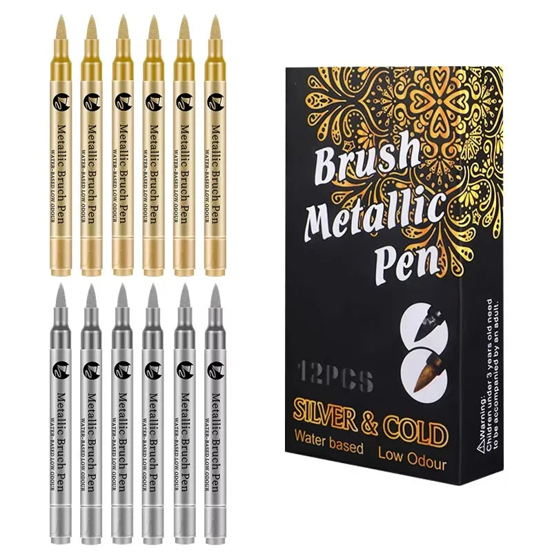 Gold & Silver Paint Marker Pens – 2 to 12 Pack