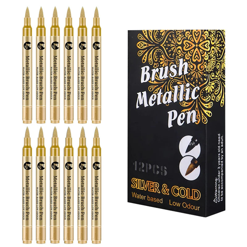 Gold & Silver Paint Marker Pens – 2 to 12 Pack
