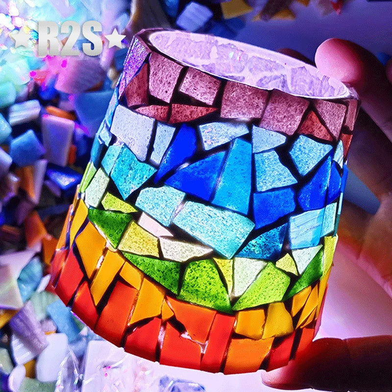 Stained Glass Mosaic Tile Set | 20 Color Options | Art Supplies