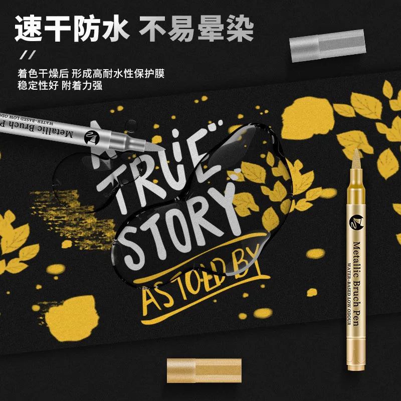 Gold & Silver Paint Marker Pens – 2 to 12 Pack