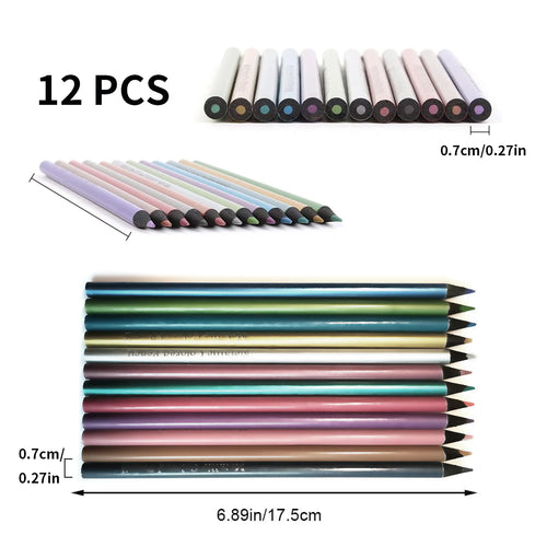 12 Metallic Colored Pencils - Imagination station