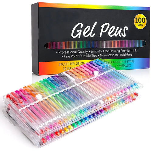 100 Colors Glitter Gel Pens - Imagination station