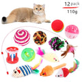 Foldable Cat Tunnel Play Tent with Mouse-Shaped Balls and Fish Simulation Toys for Kittens