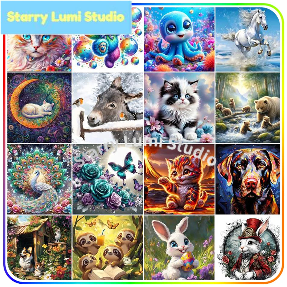 Diamond Painting Animals Kit – DIY Gem Art for Kids & Adults