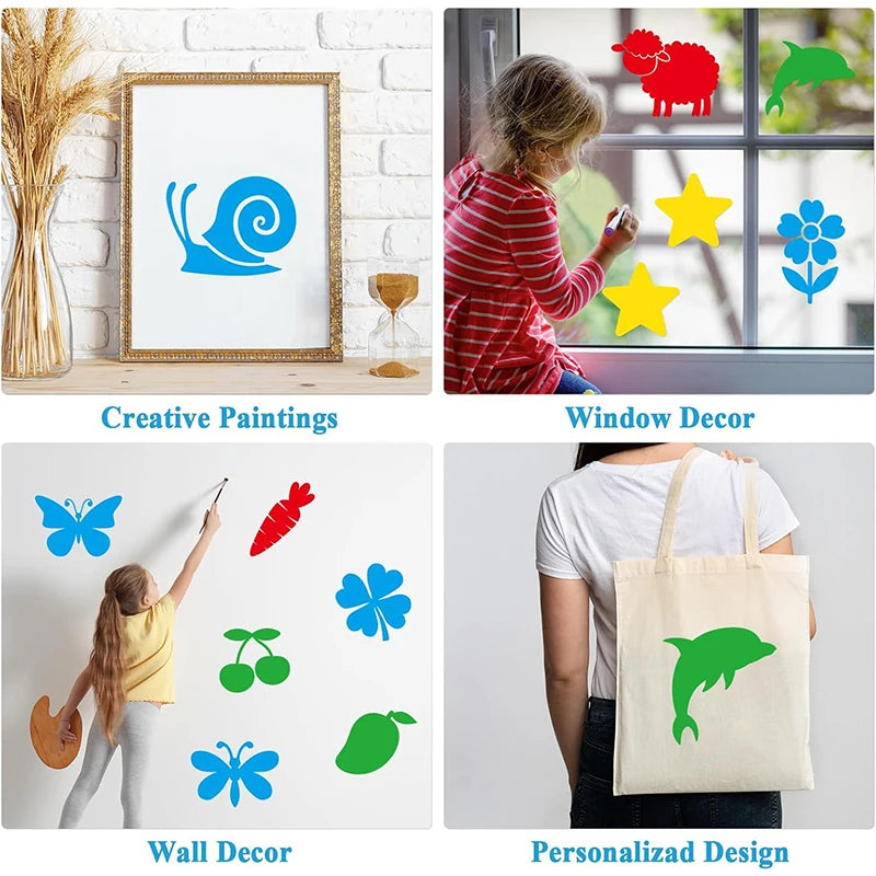 Painting Templates Set – 10 or 20 Piece Stencil Kit for Art