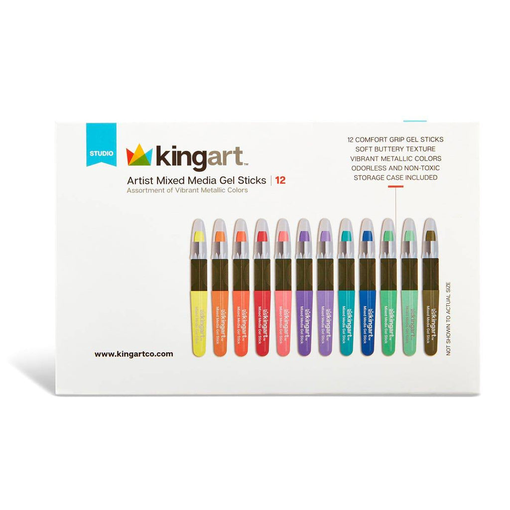 Mixed Media Gel Stick Crayons – 12 Metallic Colors