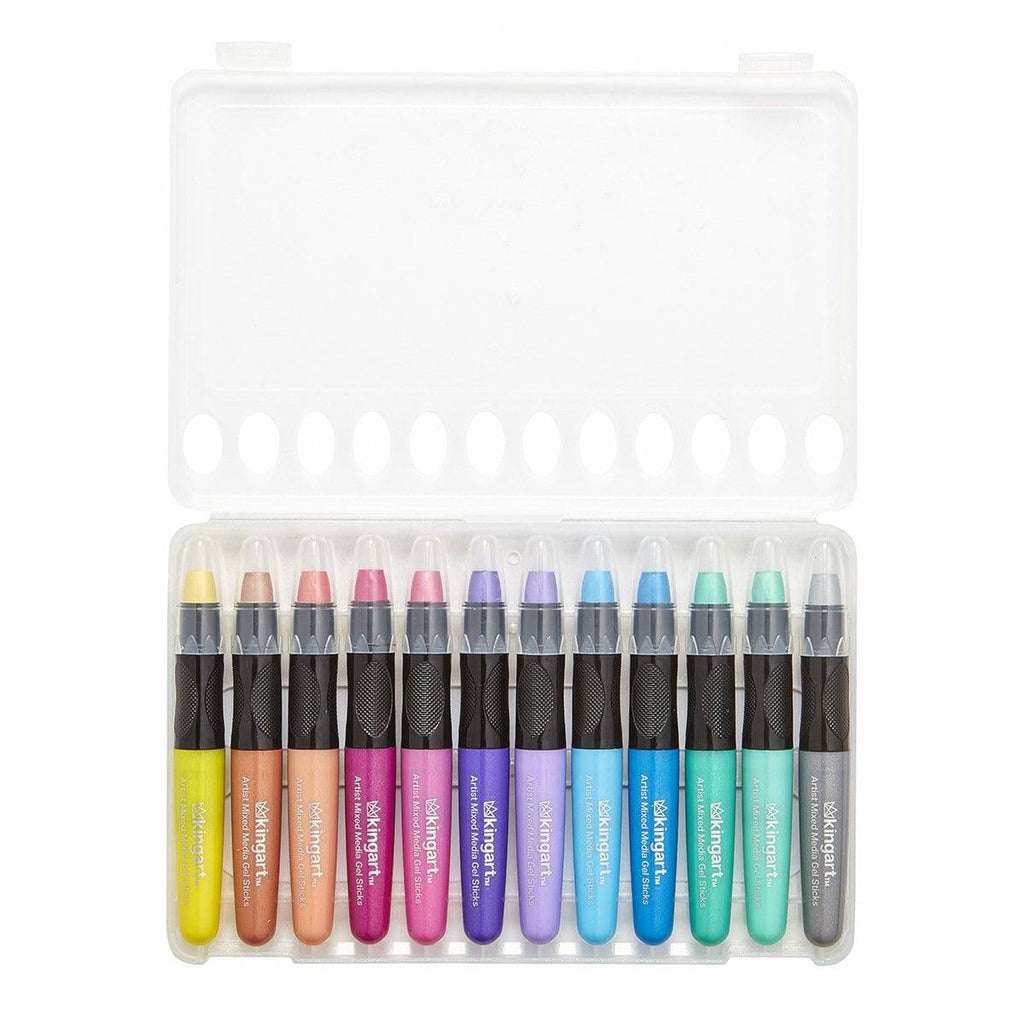 Mixed Media Gel Stick Crayons – 12 Metallic Colors