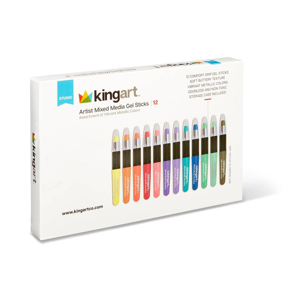 Mixed Media Gel Stick Crayons – 12 Metallic Colors
