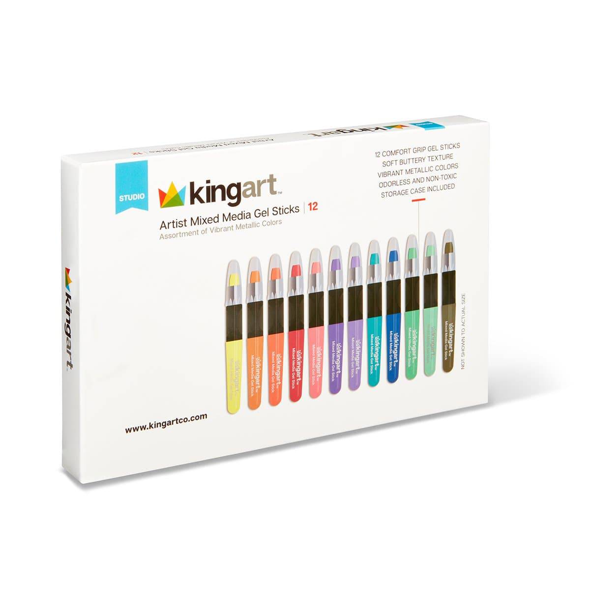 Mixed Media Gel Stick Crayons – 12 Metallic Colors